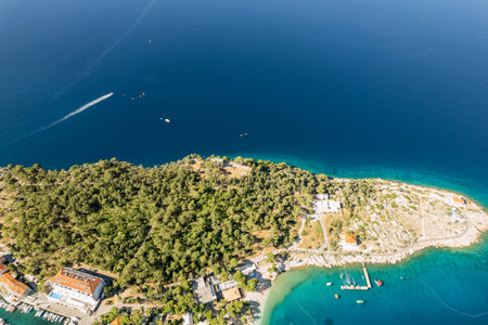 Croatias Makarska boasts breathtaking panoramas of sea from its elevated vantage pointsの写真素材