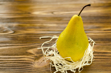 pear, wooden, hayの写真素材