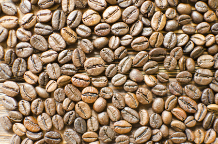coffee, arabica, beans, background, woodenの写真素材
