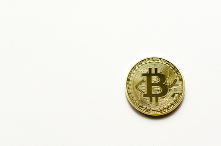 Bitcoin isolated on white bachgroundの写真素材