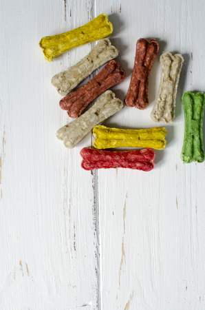 colored chewing bones. dog foodの写真素材