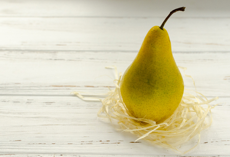 pear on hayの写真素材