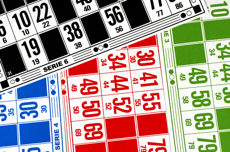colored cards for pay bingoの写真素材