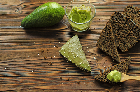 sandwiches with avocado pasteの写真素材