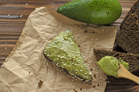 sandwiches with avocado pasteの写真素材