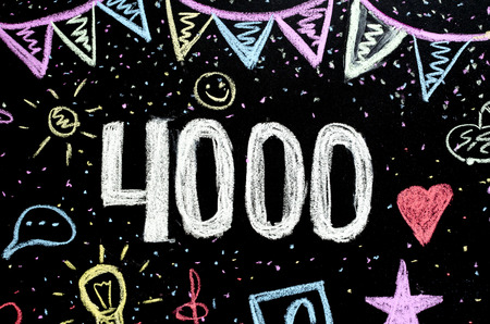 4 000 chalk drawing on blackboardの写真素材