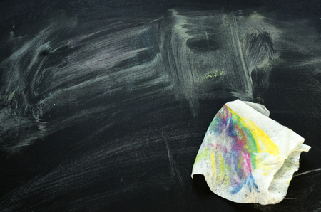 Chalk rubbed out on blackboardの写真素材