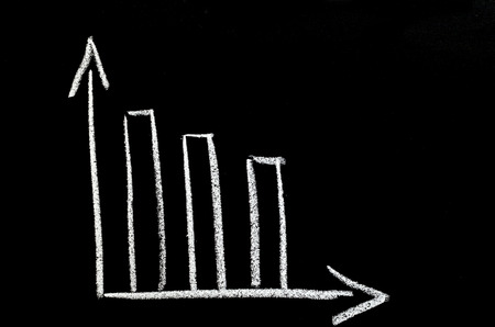 chart  on chalkboardの写真素材