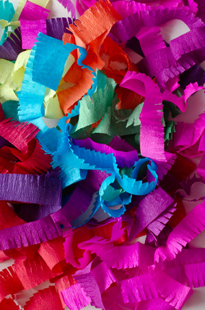 colored crepe paper abstract backgroundの写真素材