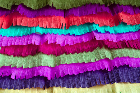 colored crepe paper abstract backgroundの写真素材