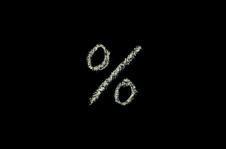 symbol % drawn on blackboardの写真素材