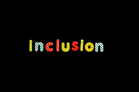 colored word inclusion on blackboardの写真素材
