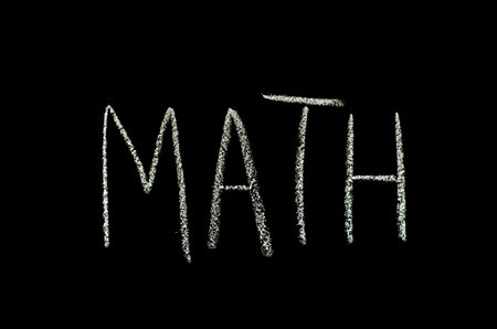 sign Math drawn on blackboardの写真素材