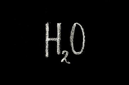 formula of water drawn on blackboardの写真素材