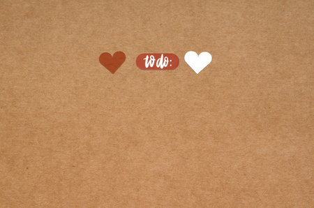 to do list on brown craft paper backgroundの写真素材
