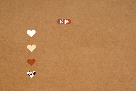 to do list on brown craft paper backgroundの写真素材
