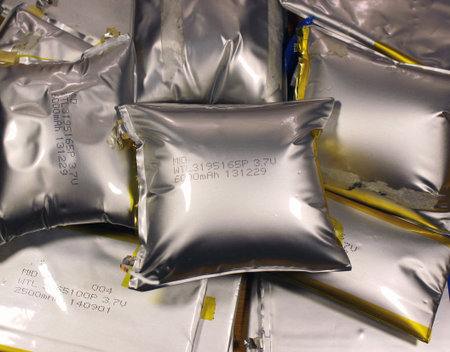 Silver pillows of swollen lithium ion batteries