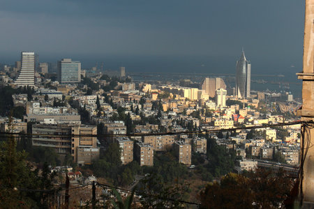 View of downtown Haifa, Israelのeditorial素材
