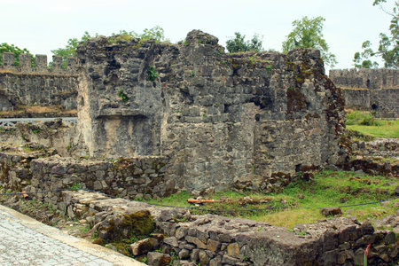 Old medieval byzantine Gonio Aphsaros fortress near Batumi, Georgiaの写真素材