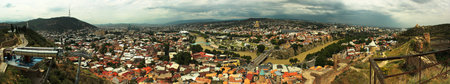 Panorama of central Tbilisi, Georgia. View from Narikala fortressのeditorial素材