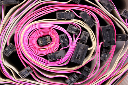 Mix of old computer floppy cables
