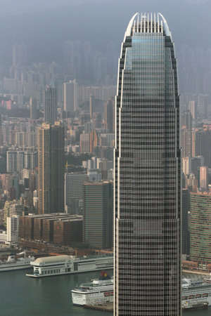 HONG KONG, MARCH 21, 2012: Two International Finance Centre building, a prominent landmark on Hong...