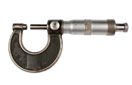 Old micrometer, isolated on white backgroundの写真素材