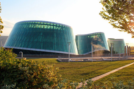 TBILISI, GEORGIA - APRIL 30, 2017: Ministry of Internal Affairs of Georgia, main headquarters of state law enforcement agency of Georgia. Designed by the Italian architect Michele De Lucchi.のeditorial素材