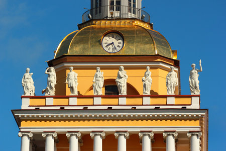 SAINT PETERSBURG, RUSSIA - JULY 5, 2017: The Admiralty building, the former headquarters of the Admiralty Board and the current headquarters of the Russian Navy.のeditorial素材