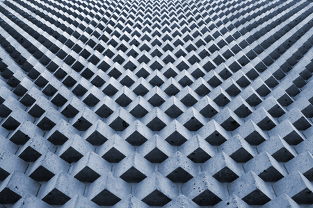 Stone cube blocks pattern, perspective geometric backgroundの写真素材