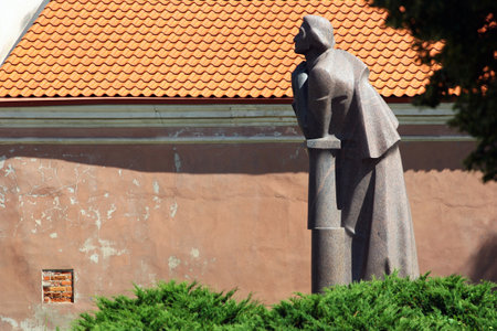 VILNIUS, LITHUANIA - JULY 14, 2017: Monument to Adam Mickiewicz, a Polish poet, dramatist, essayist, publicist, translator and political activist of 19th century.のeditorial素材