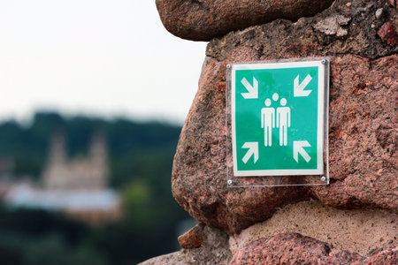 Sign showing the best place for taking group photos