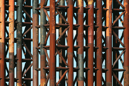 Old rusty metal pipesの写真素材