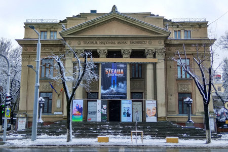 Chisinau, Moldova - December 18, 2017: Moldovan National Theatre Mihai Eminescu, one of the largest...