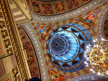 Chernivtsi, Ukraine - December 21, 2017: Interior of the church at National University in Chernivtsi, the former residence of Bukovina Metropolitans, included in the UNESCO World Heritage List.のeditorial素材
