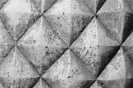 Abstract weathered texture - light gray and white concrete wall background, grungy blocks of stonework technology architecture wallpaperの写真素材