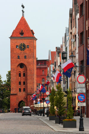Elblag, Poland - May 9, 2019: Old Town of Elblag. It was destroyed during World War II and is being restored since 1989 till now.のeditorial素材