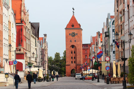 Elblag, Poland - May 9, 2019: Old Town of Elblag. It was destroyed during World War II and is being restored since 1989 till now.のeditorial素材