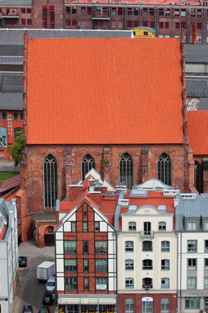 Elblag, Poland - May 9, 2019: Old Town of Elblag. It was destroyed during World War II and is being restored since 1989 till now.のeditorial素材