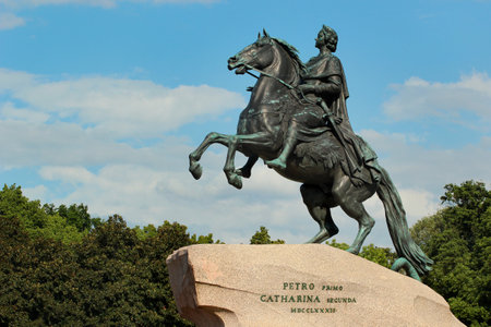 Monument of Russian emperor Peter the Great, known as The Bronze Horseman, Saint Petersburg , Russiaのeditorial素材