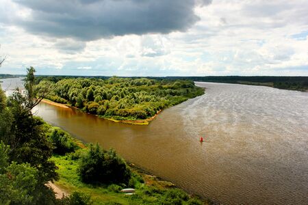 View of Oka river near Kasimov, Ryazan oblast, Russiaの写真素材
