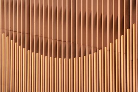 Vertical wooden battens, interior walls decorationの写真素材
