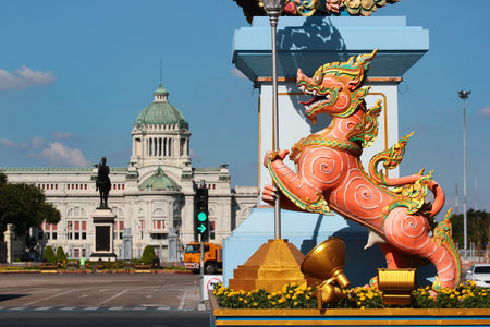 Bangkok, Thailand - November 30, 2019: Dusit Palace, a compound of royal residences in Bangkok, built in 1901 by by King Chulalongkorn.のeditorial素材