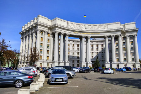 Kyiv, Ukraine - September 22, 2017: Building of Ministry of Foreign Affairs of Ukraine.のeditorial素材