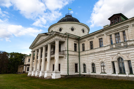 Kachanivka, Ukraine - October 17, 2021: Kachanivka Palace and landscaped park, one of the many country estates built by Pyotr Rumyantsev, Catherine II's viceroy of Little Russia in 1770s.のeditorial素材