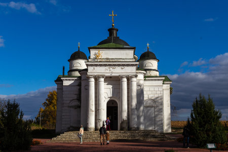Kachanivka, Ukraine - October 17, 2021: Kachanivka Palace and landscaped park, one of the many country estates built by Pyotr Rumyantsev, Catherine II's viceroy of Little Russia in 1770s.のeditorial素材
