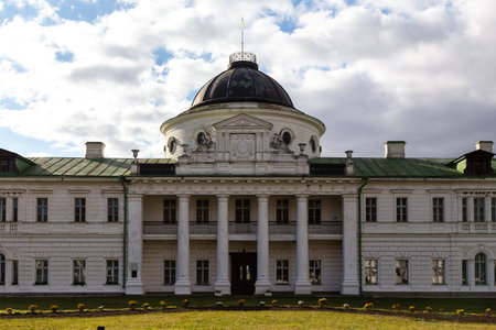 Kachanivka, Ukraine - October 17, 2021: Kachanivka Palace and landscaped park, one of the many country estates built by Pyotr Rumyantsev, Catherine II's viceroy of Little Russia in 1770s.のeditorial素材