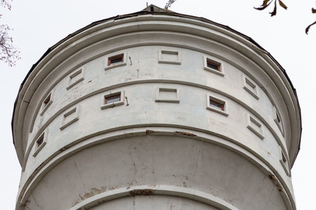 Hlukhiv, Ukraine - October 16, 2021: Historical water tower in central Glukhiv, former capital of...