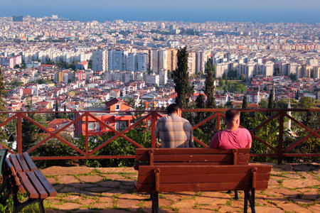 Antalya, Turkey - April 25, 2022: View of Antalya from Seyir Terrace Park in Cankaya neighbourhood of Kepez district of Antalya, Turkeyのeditorial素材