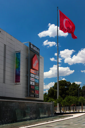 Antalya, Turkey - July 1, 2022: Popular Ozdilek Shopping Mall in Kepez district. Famous Marketplace and trading retail store.のeditorial素材